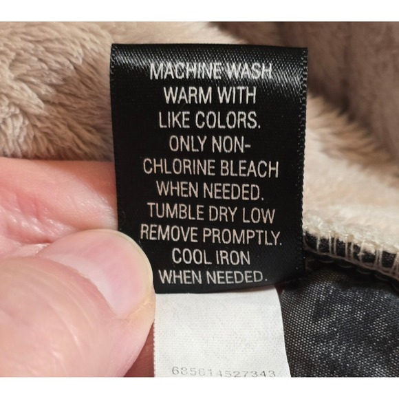 Croft & Borrow Quilted Jacket Lined Women's Size L Beige Velvet Trim Pockets - Picture 9 of 9